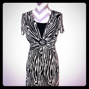 SOLD-Women’s Cream/Black Animal print Dress